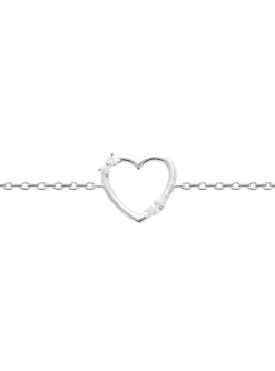 Bracelet Brillaxis coeur argent rhodié oxydes blancs
