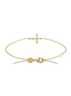 Bracelet Brillaxis croix chrétienne empierrée 18cm