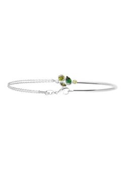 Bracelet Brillaxis demi-jonc chainette_x005f_x000D_argent rhodié et oxydes colorés