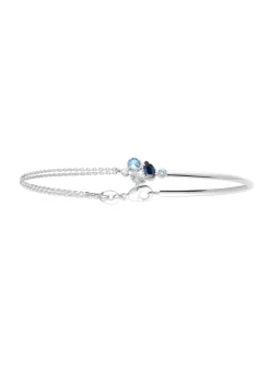 Bracelet Brillaxis demi-jonc chainette_x005f_x000D_argent rhodié et oxydes colorés