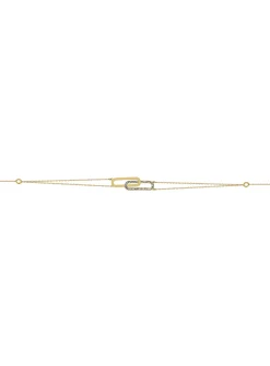 Bracelet Brillaxis double maillon laqué pailleté