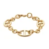Bracelet Brillaxis gros maillons plaqué or 20 cm