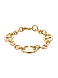 Bracelet Brillaxis gros maillons plaqué or 20 cm