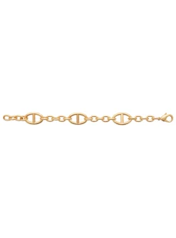 Bracelet Brillaxis gros maillons plaqué or 20 cm