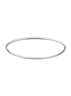 Bracelet Brillaxis jonc massif or blanc fil 2 mm