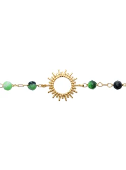 Bracelet Brillaxis motif soleil et pierres rubis_x005f_x000D_zoisite