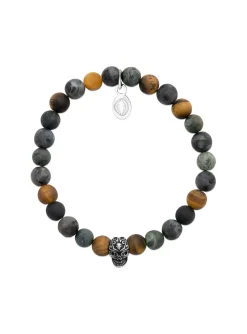 Bracelet Brillaxis multi pierres tête de mort_x005f_x000D_60 mm