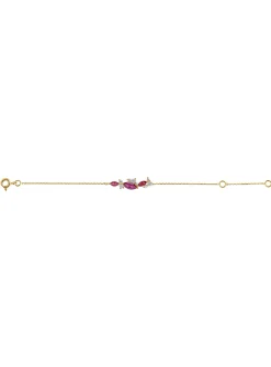 Bracelet Brillaxis or jaune 18K rhodolites oxydes