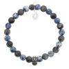 Bracelet Brillaxis Perles Sodalite Tête de mort