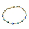 Bracelet Brillaxis plaqué or cristaux bleus