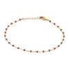 Bracelet Brillaxis plaqué or perles Miyuki rouges