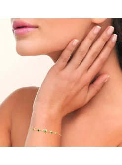 Bracelet Brillaxis plaqué or oxydes verts_x005f_x000D_18 cm