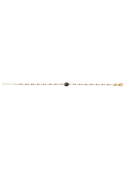 Bracelet Brillaxis plaqué or obsidienne noire