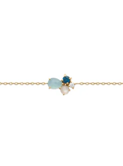 Bracelet Brillaxis plaqué or quartz et amazonite
