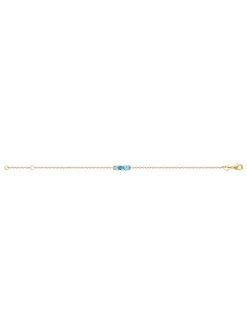 Bracelet Brillaxis plaqué or 3 oxydes bleus