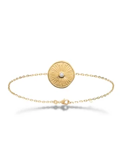 Bracelet Brillaxis Plaque Soleil plaqué or