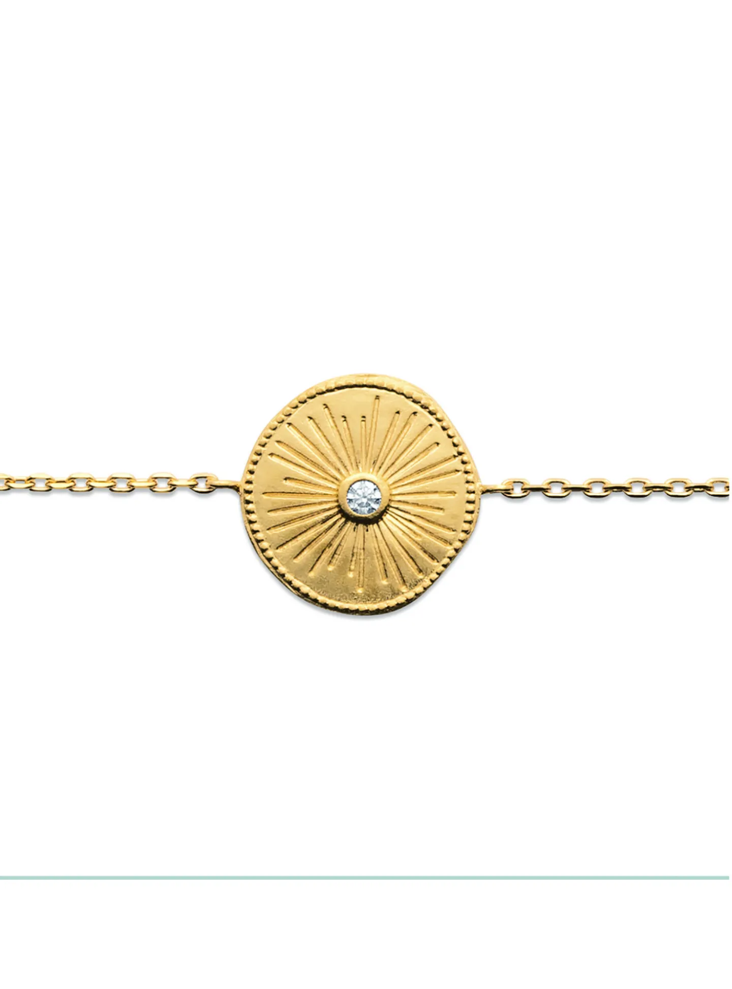 Bracelet Brillaxis Plaque Soleil plaqué or