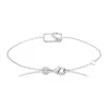 Bracelet Brillaxis rectangulaire argent rhodié_x005f_x000D_design Floral et Oxydes de zirconium