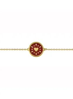 Bracelet Brillaxis rond émail rose coeur