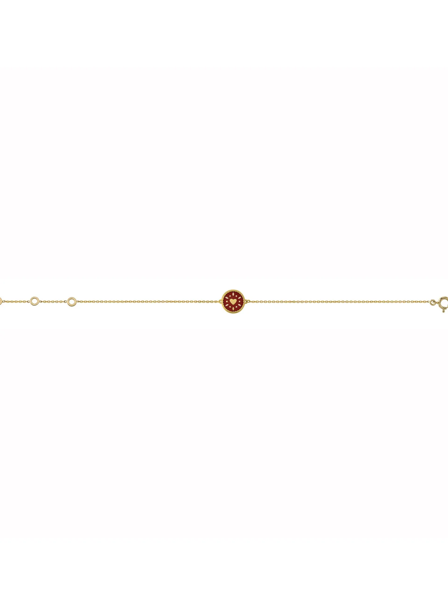 Bracelet Brillaxis rond émail rose coeur