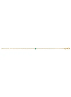 Bracelet Brillaxis solitaire vert plaqué or
