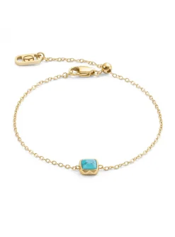 Bracelet Coeur de Lion Birthstone Décembre turquoisedoré