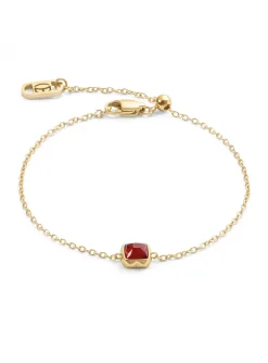 Bracelet Coeur De Lion Birthstone Janvier_x005f_x000D_agate rouge