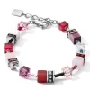 Bracelet Coeur de lion GeoCUBE rouge rose blanc