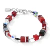 Bracelet Coeur de Lion Geocube rouge et hématite