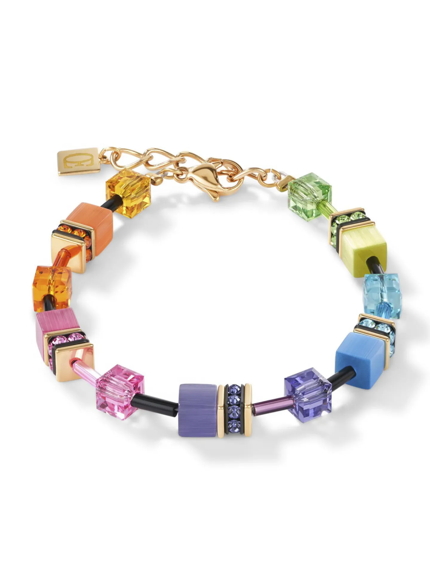 Bracelet Coeur de Lion Geocube Rainbow doré