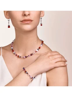 Bracelet Coeur de lion GeoCUBE rouge rose blanc