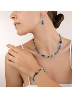 Bracelet Coeur de Lion Geocube acier bleu vert