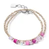 Bracelet Coeur de Lion Joyful colours wrap rose