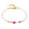 Bracelet Coeur de lion Square Stripes doré-magenta