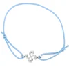 Bracelet croix basque argent sur élastique bleu ciel