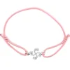 Bracelet croix basque argent sur élastique rose