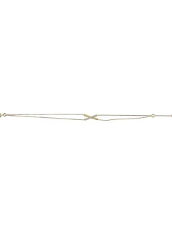 Bracelet double rangs motif X or jaune 9 carats oz