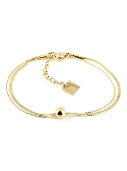 Bracelet double Zag Bijoux Pepita acier doré