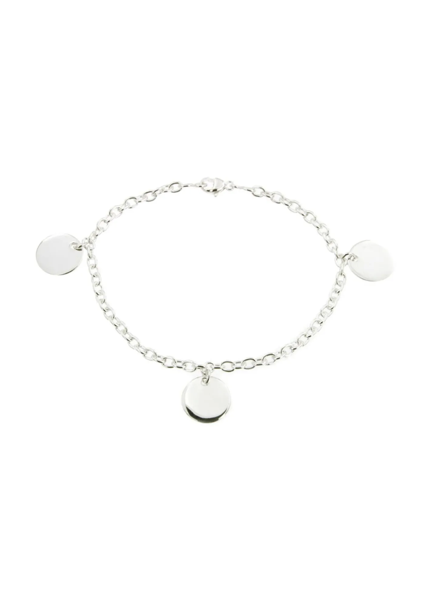 Bracelet en argent avec 3 médailles de 12mm