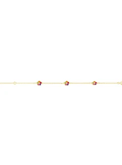 Bracelet enfant or 18 carats fleurs multicolores