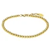 Bracelet femme maille boule Lotus acier doré
