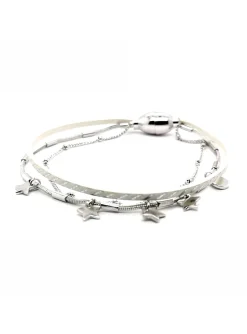 Bracelet Flowerforzoé Féérique Blanc ligne argent T1