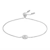 Bracelet Fossil chaîne avec charm circulaire texturé