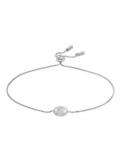 Bracelet Fossil chaîne avec charm circulaire texturé