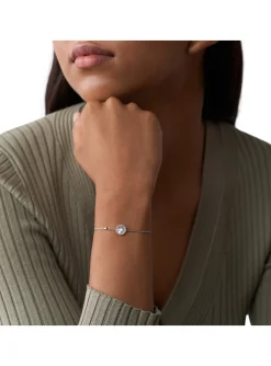 Bracelet Fossil Elliott argent nacre et oxydes