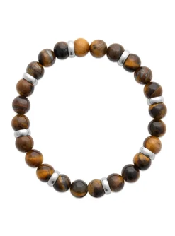 Bracelet homme Brillaxis perles oeil de tigre