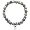 Bracelet homme Brillaxis perles de Jaspe Gris