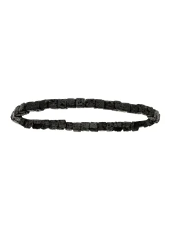 Bracelet homme Brillaxis élastique pierre de lave_x005f_x000D_19 cm