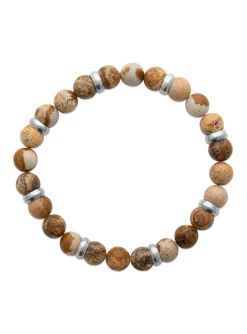 Bracelet homme Brillaxis Jaspe Marron