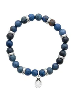 Bracelet homme Brillaxis perles Aventurine Bleue